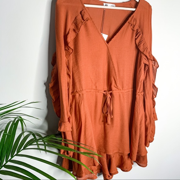 NWT &MERCI RUST RUFFLE ROMPER - Picture 4 of 11